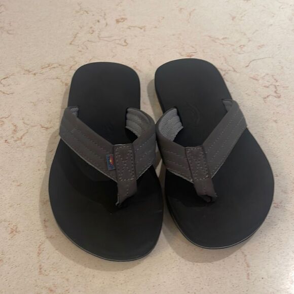 Rainbow black flip flops SZ 2/3 - Picture 1 of 5